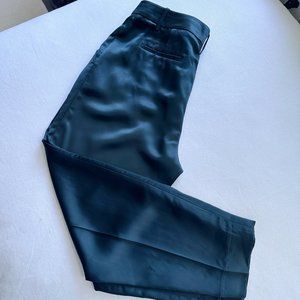 Banana Republic Emmetex Emerald Green Satin Trousers